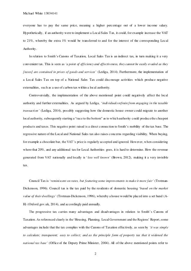 Essay on paying taxes